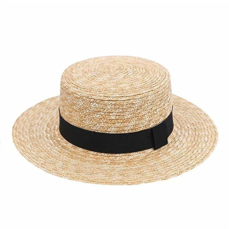 Eco-Friendly Straw Hat with Red Trim - Sustainable Style for Adults