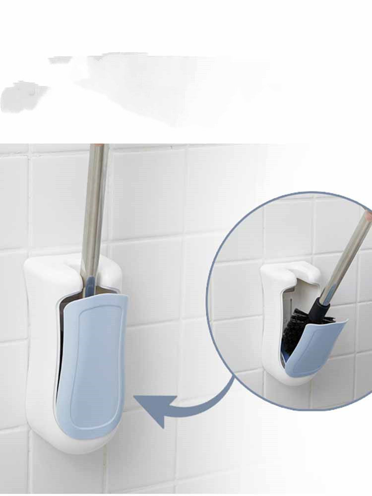 Eco-Friendly Ergonomic Toilet Brush with Holder - White & Light Pink