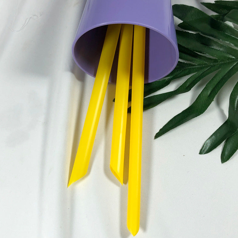 Eco-Friendly Reusable Silicone Straws - White & Yellow