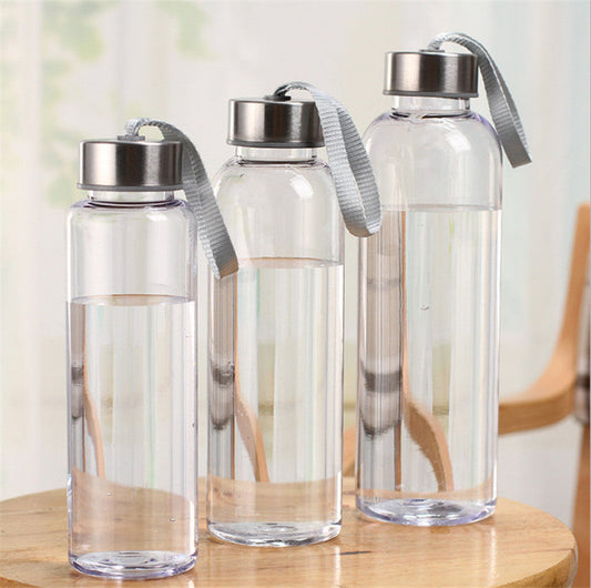 Transparent Reusable Water Bottle with Silver Cap