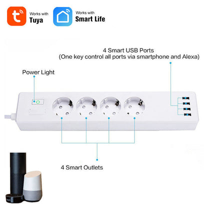 Smart Power Strip with USB & WiFi - Energy-Saving Home Solution