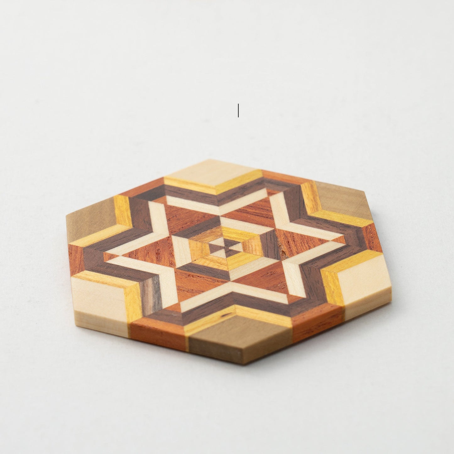 Eco-Friendly Hexagonal Wooden Coaster - Sustainable Home Decor