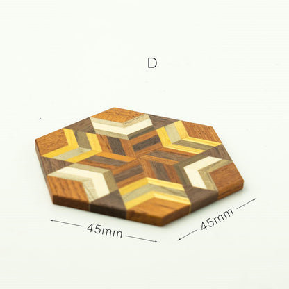 Eco-Friendly Hexagonal Wooden Coaster - Sustainable Home Decor