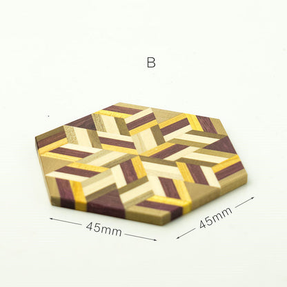 Eco-Friendly Hexagonal Wooden Coaster - Sustainable Home Decor