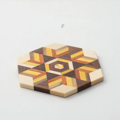 Eco-Friendly Hexagonal Wooden Coaster - Sustainable Home Decor