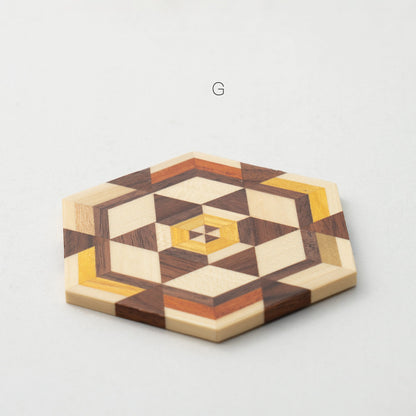 Eco-Friendly Hexagonal Wooden Coaster - Sustainable Home Decor