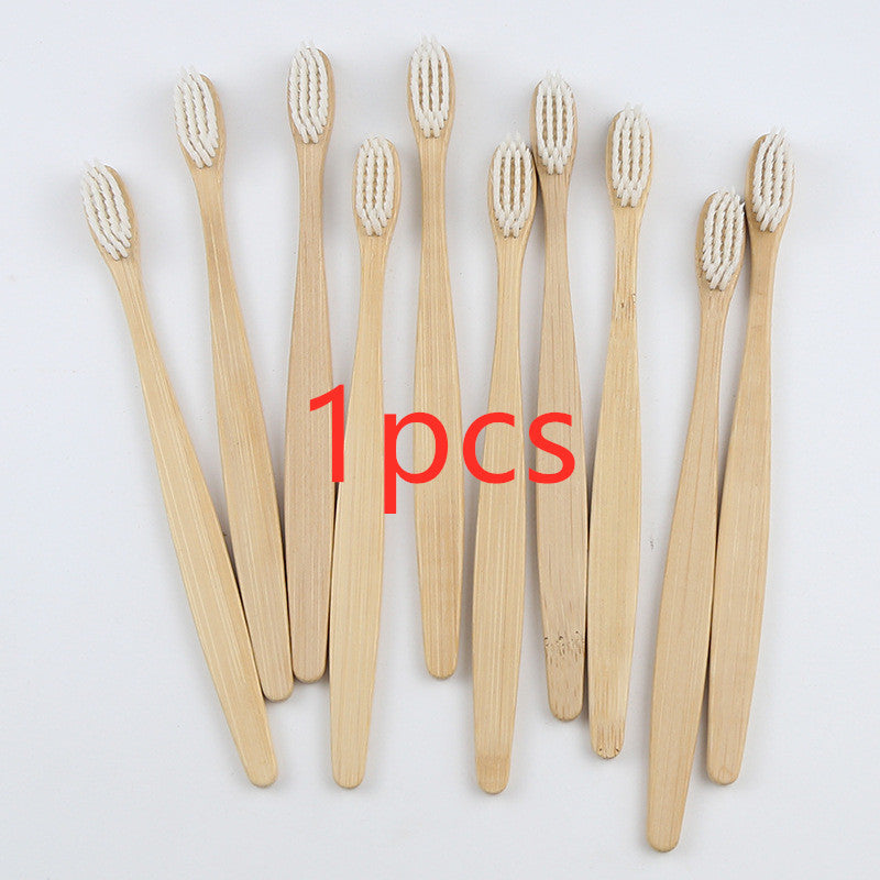 Eco-Friendly Bamboo Toothbrush with Multicolored Bristles