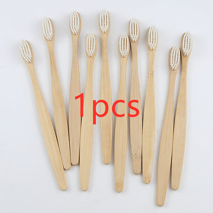 Eco-Friendly Bamboo Toothbrush with Multicolored Bristles