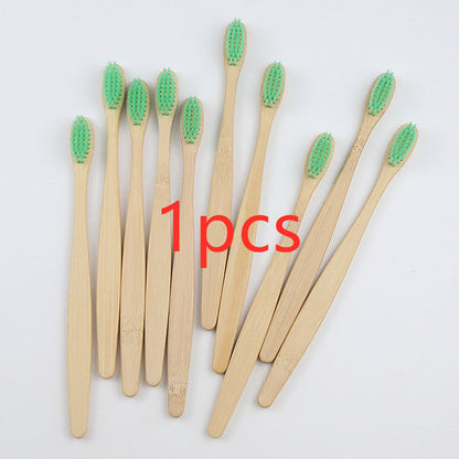 Eco-Friendly Bamboo Toothbrush with Multicolored Bristles