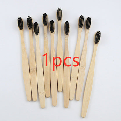 Eco-Friendly Bamboo Toothbrush with Multicolored Bristles