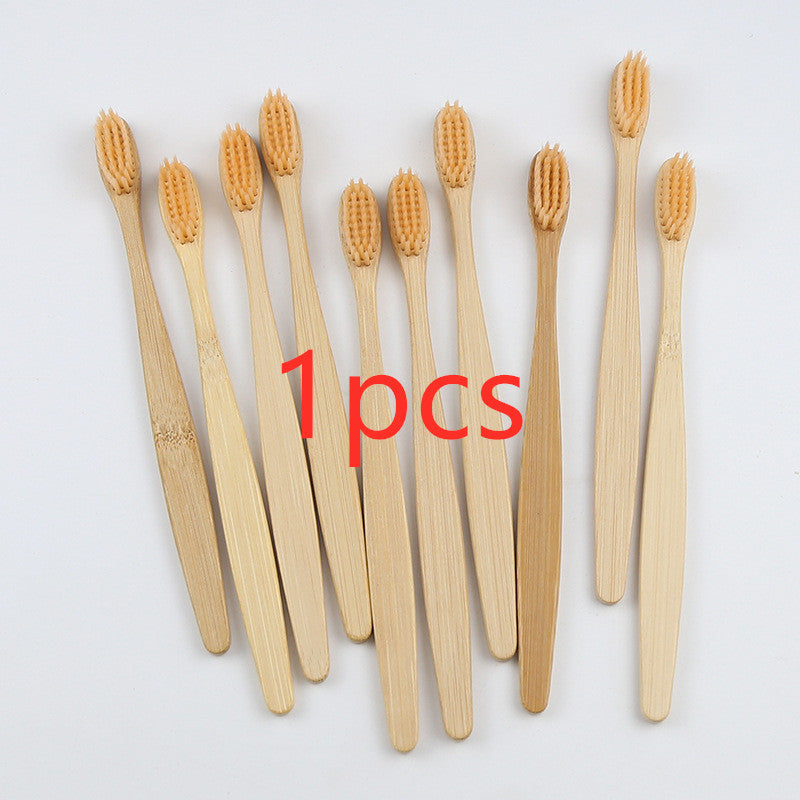 Eco-Friendly Bamboo Toothbrush with Multicolored Bristles