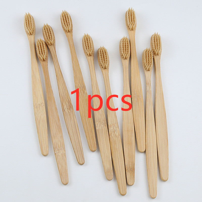 Eco-Friendly Bamboo Toothbrush with Multicolored Bristles
