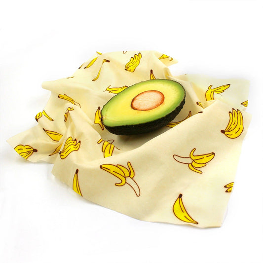 Yellow banana print beeswax food wrap