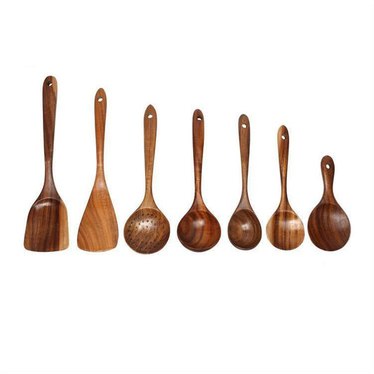 Eco-Friendly Wooden Kitchen Utensils Set