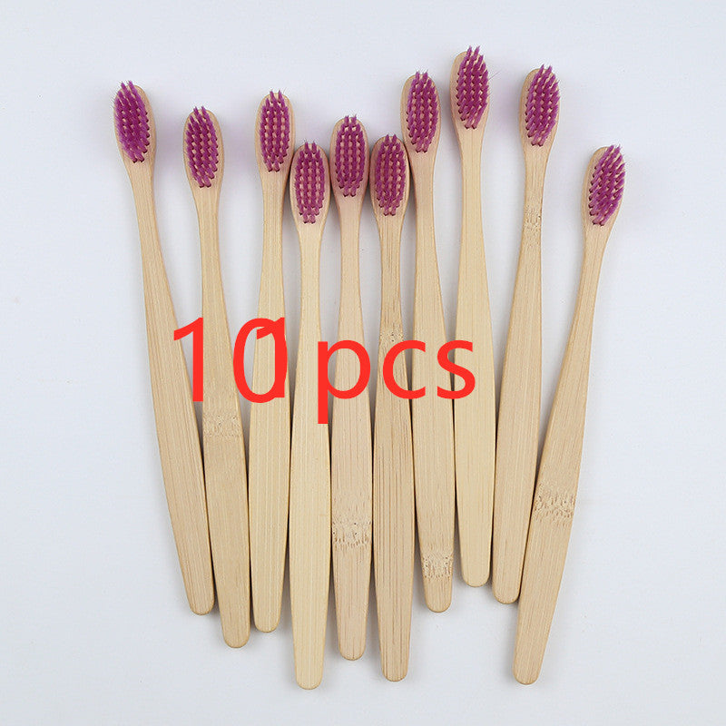 Eco-Friendly Bamboo Toothbrush with Multicolored Bristles