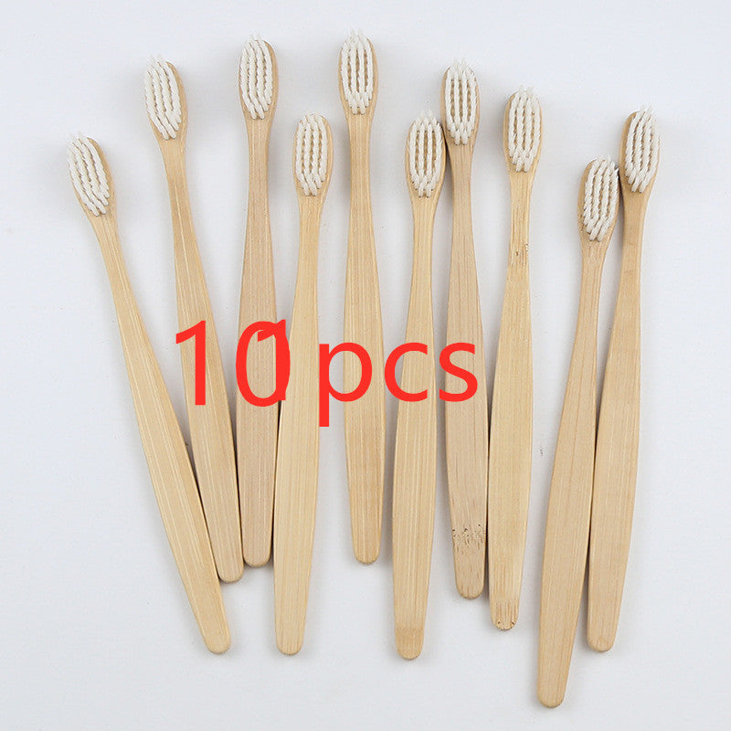Eco-Friendly Bamboo Toothbrush with Multicolored Bristles