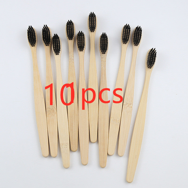 Eco-Friendly Bamboo Toothbrush with Multicolored Bristles
