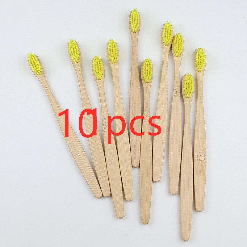 Eco-Friendly Bamboo Toothbrush with Multicolored Bristles