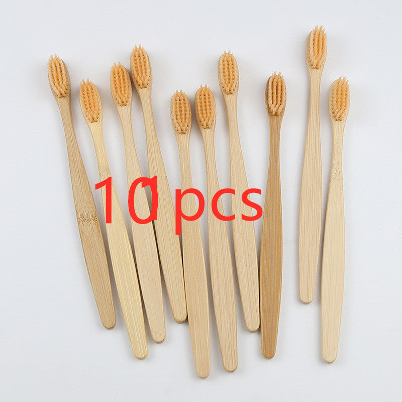 Eco-Friendly Bamboo Toothbrush with Multicolored Bristles