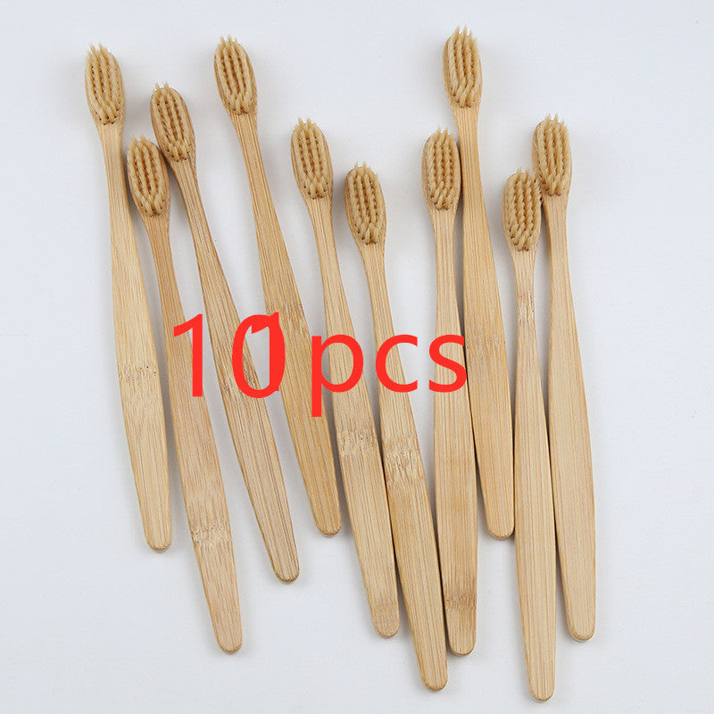 Eco-Friendly Bamboo Toothbrush with Multicolored Bristles