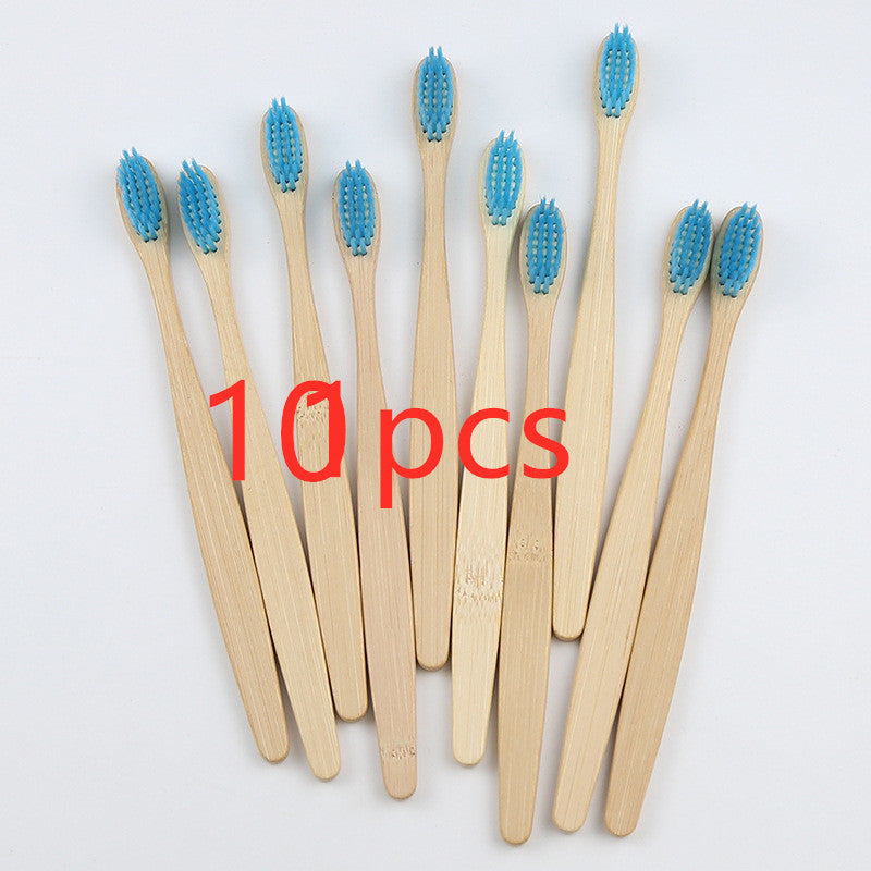 Eco-Friendly Bamboo Toothbrush with Multicolored Bristles