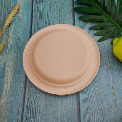 Eco-Friendly Biodegradable Round Plates - Sustainable Dining Solution