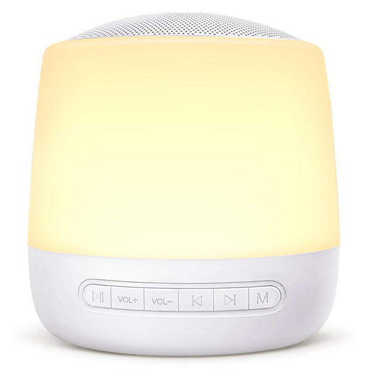 Portable Bluetooth Speaker with LED Light in White and Warm Yellow