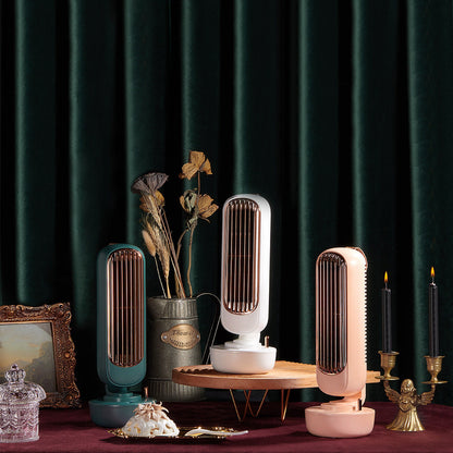 Compact Energy-Efficient Tabletop Fan in Green, White, and Pink