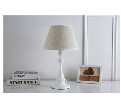 Eco-Friendly Rectangular Table Lamp with Beige Fabric Shade and Wooden Base