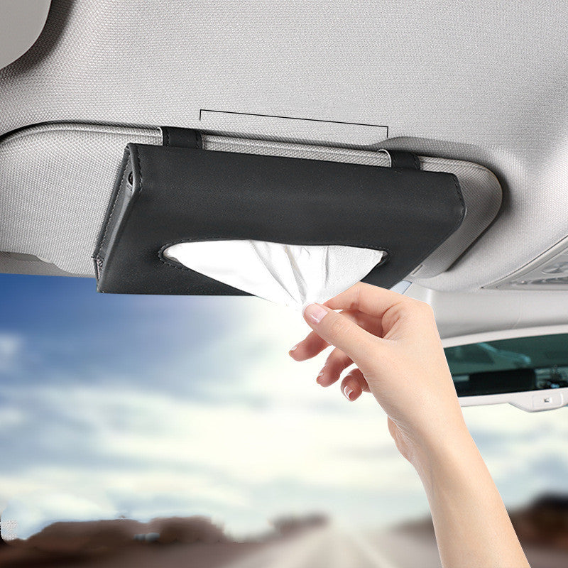 Beige Car Visor Organizer with Multi-Compartment Design