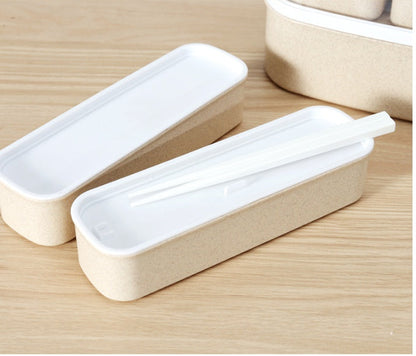 Eco-Friendly Bento Lunch Box Set - Light Blue, Stackable & Reusable
