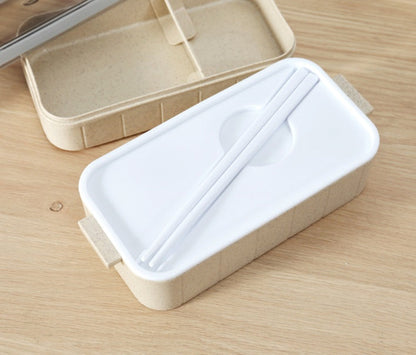 Eco-Friendly Bento Lunch Box Set - Light Blue, Stackable & Reusable