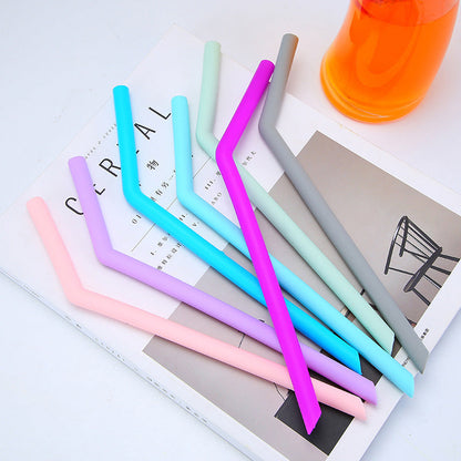 Eco-Friendly Reusable Silicone Straws - Assorted Pastel Colors