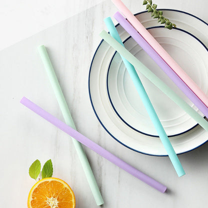 Eco-Friendly Reusable Silicone Straws - Assorted Pastel Colors