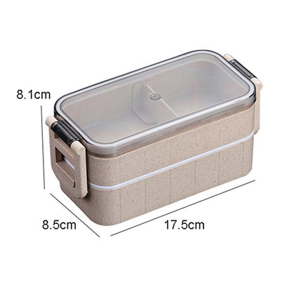Eco-Friendly Bento Lunch Box Set - Light Blue, Stackable & Reusable