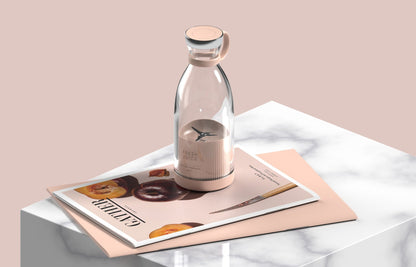 Eco-Friendly Reusable Pink Juice Bottle with Handle