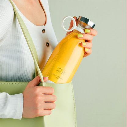 Eco-Friendly Reusable Pink Juice Bottle with Handle