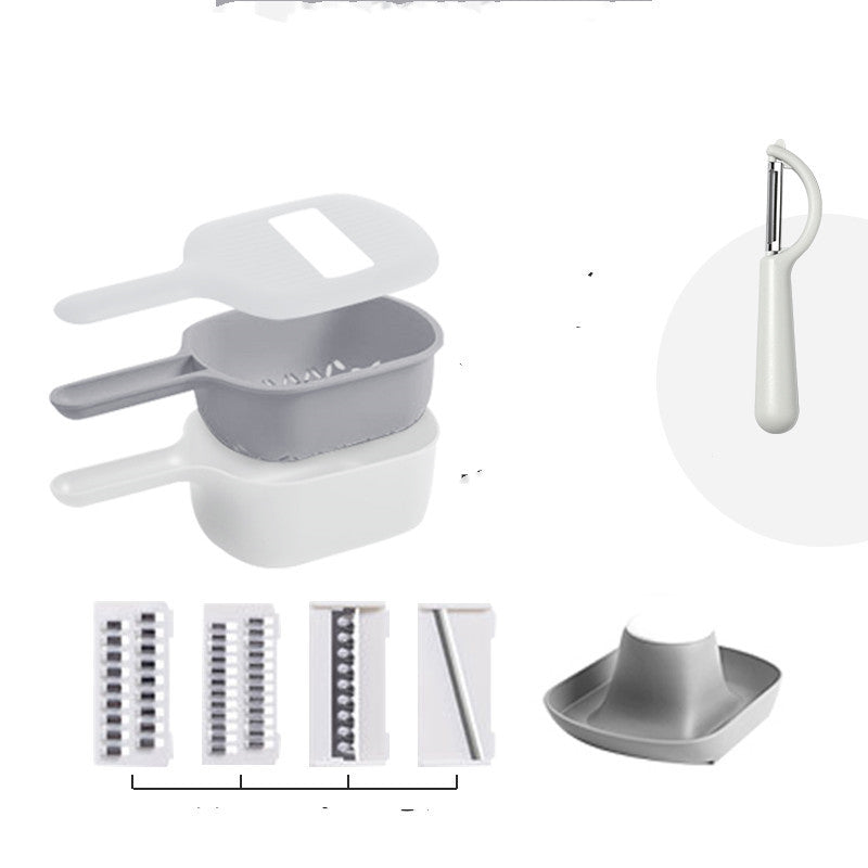 Multi-Functional Vegetable Slicer & Grater Set - Space-Saving Kitchen Tool