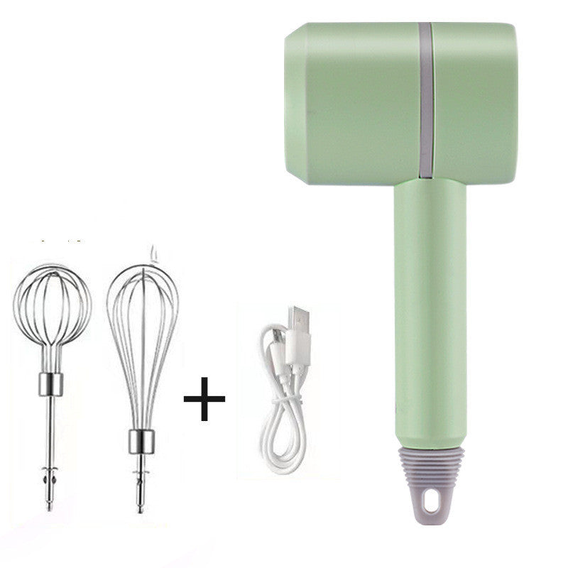 Wireless Handheld Food Mixer - Light Green, Rechargeable, Eco-Friendly