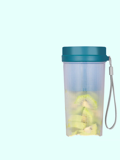 Portable Mini Juicer Blender - Light Pink with Blue Lid