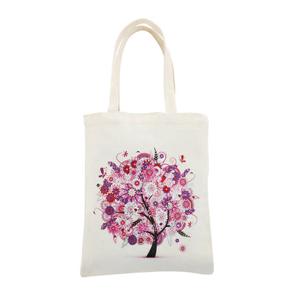 Eco-Friendly Canvas Tote Bag with Colorful Tree Design