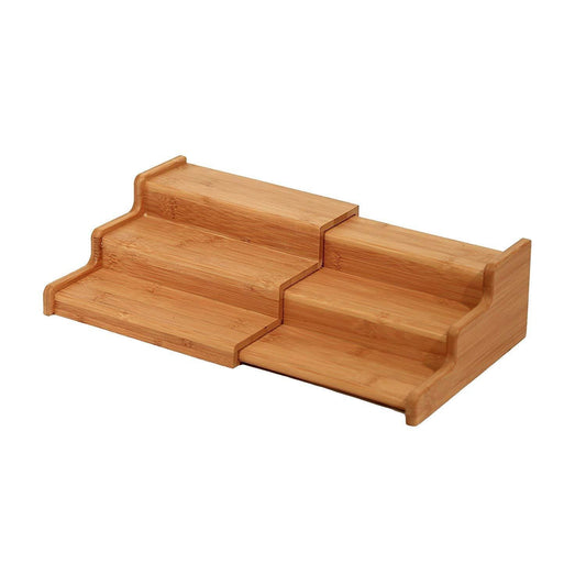 Bamboo Tiered Organizer - Eco-Friendly Storage Shelf
