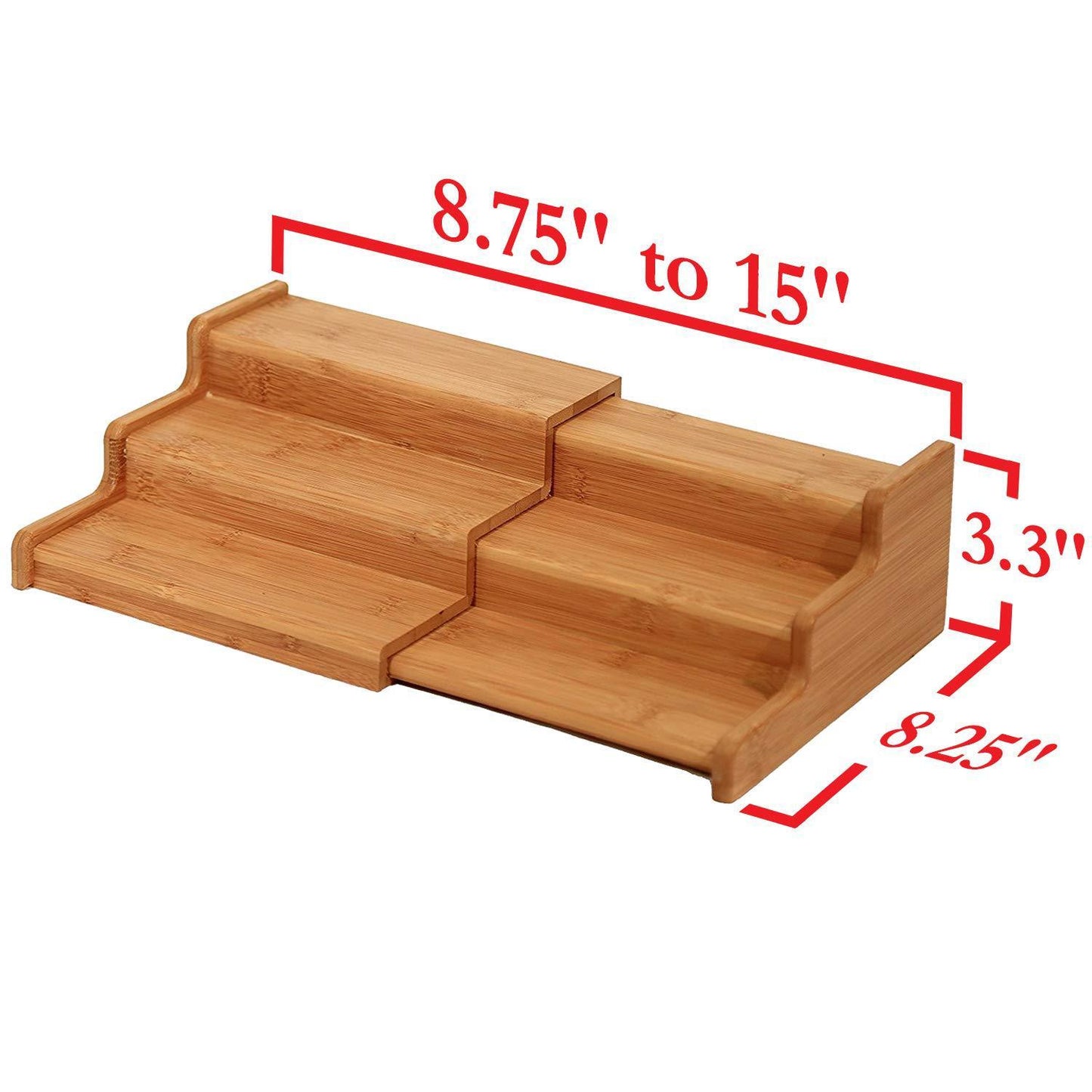 Bamboo Tiered Organizer - Eco-Friendly Storage Shelf for Home