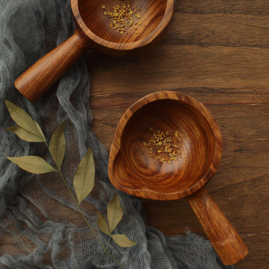 Natural wooden scoops for kitchen and bath, eco-friendly and biodegradable
