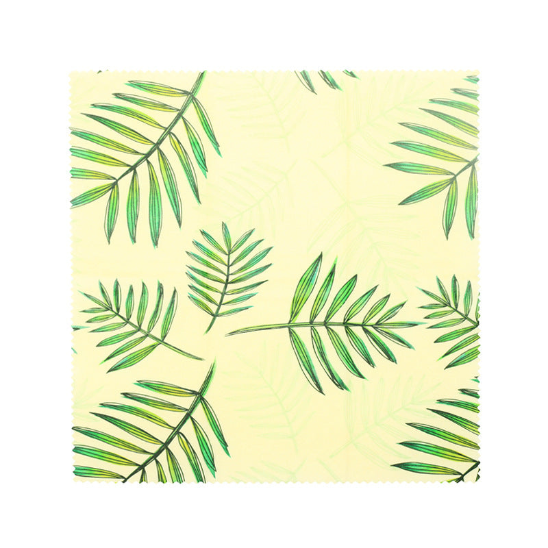 Eco-Friendly Reusable Cleaning Cloth - Green Leaf Pattern, 12x12 Microfiber