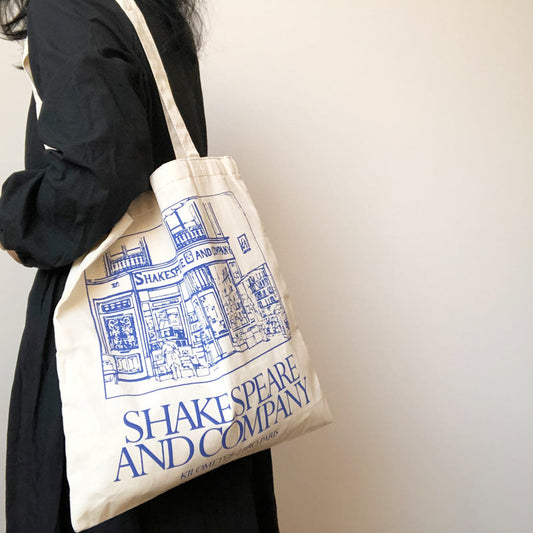 Eco-Friendly Canvas Tote Bag with Blue Print