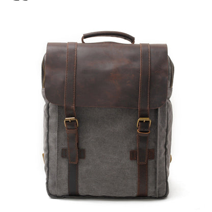 Eco-Friendly Green Backpack with Leather Accents