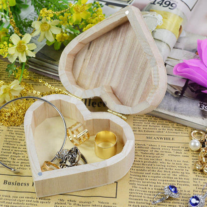 Heart-Shaped Wooden Box - Eco-Friendly, Biodegradable, Natural Wood