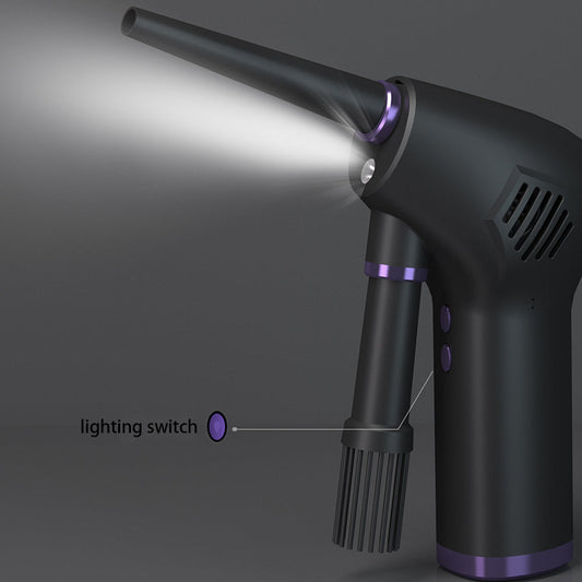 Eco-Friendly Electric Air Duster in Black with Purple Accents