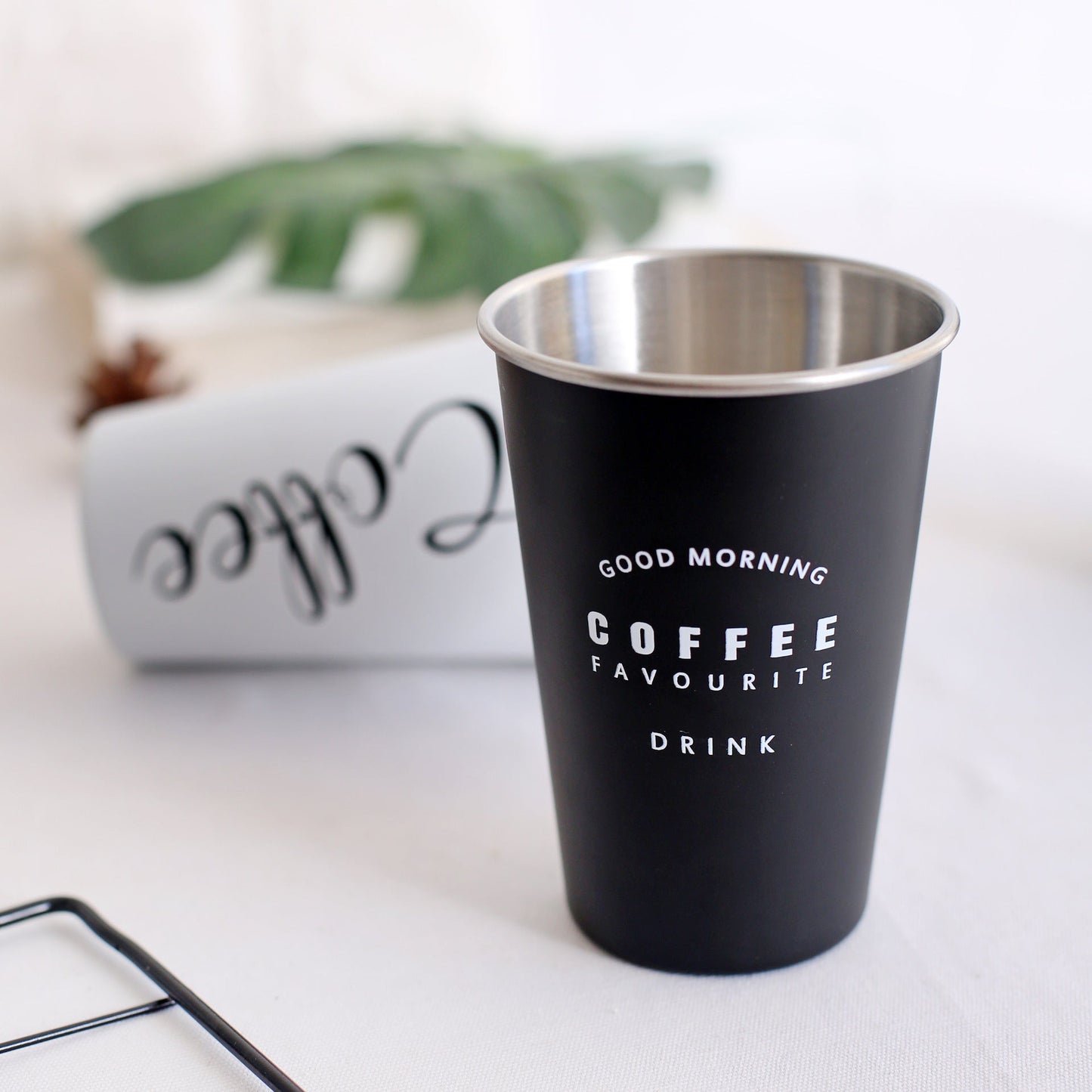 Eco-Friendly Reusable Coffee Cups - Black & White Ceramic or Stainless Steel with Silicone Lids